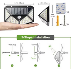 Lampa Solara de Perete cu Senzor 100 LEDuri 100p - imagine 4