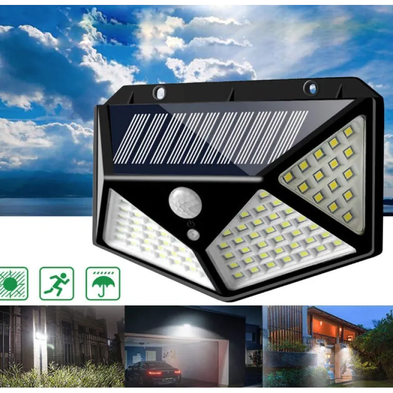 Lampa Solara de Perete cu Senzor 100 LEDuri 100p - imagine 8