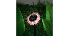 Lampă Solară de Grădină Floarea-Soarelui, LED Alb Cald, 35 cm, Roz - imagine 3
