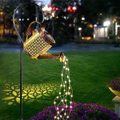 Lampă Solară LED Tip Stropitoare cu Stele, Fier Forjat, Design Retro, IP65, 80 cm