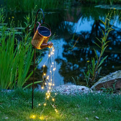 Lampă Solară LED Tip Stropitoare cu Stele, Fier Forjat, Design Retro, IP65, 80 cm - imagine 4