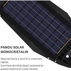 Lampă Solară Stradală 500W cu 15 Casete LED și Baterie 24000mAh - imagine 4