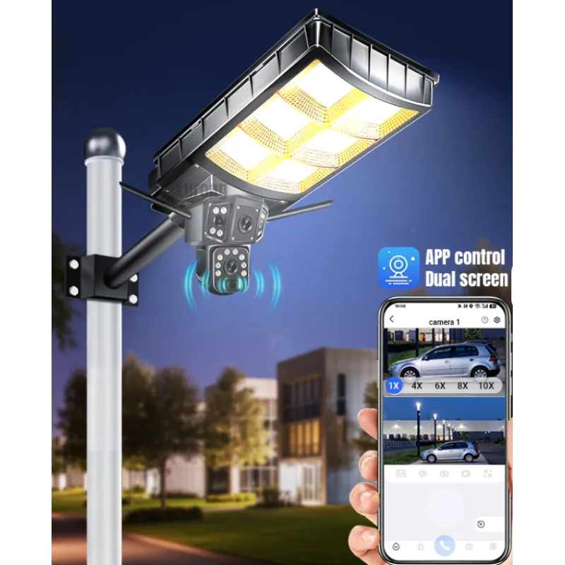 Lampă Solară Stradală cu Cameră de Supraveghere 4G 8MP 4K, Vedere Nocturnă și Detecție Mișcare - imagine 4