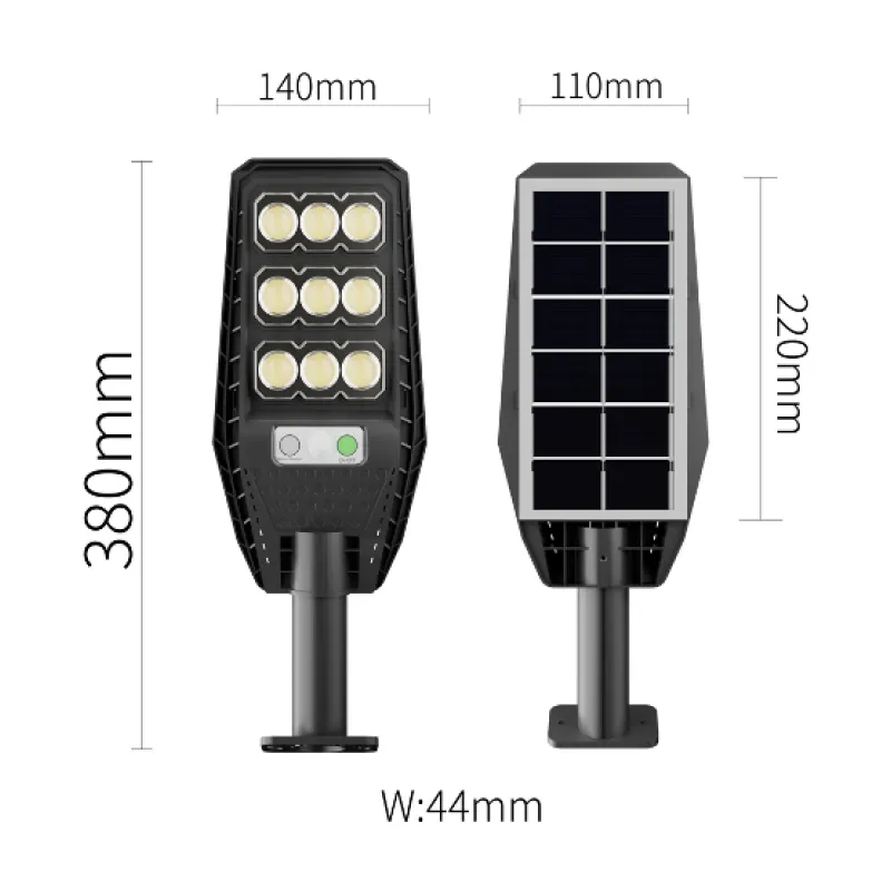 Lampa Solara Stradala Jortan 300W cu Telecomanda si Senzor de Miscare, 9 Casete, IP66 - imagine 2