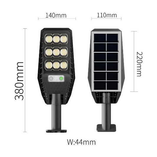 Lampa Solara Stradala Jortan 300W cu Telecomanda si Senzor de Miscare, 9 Casete, IP66 - imagine 2