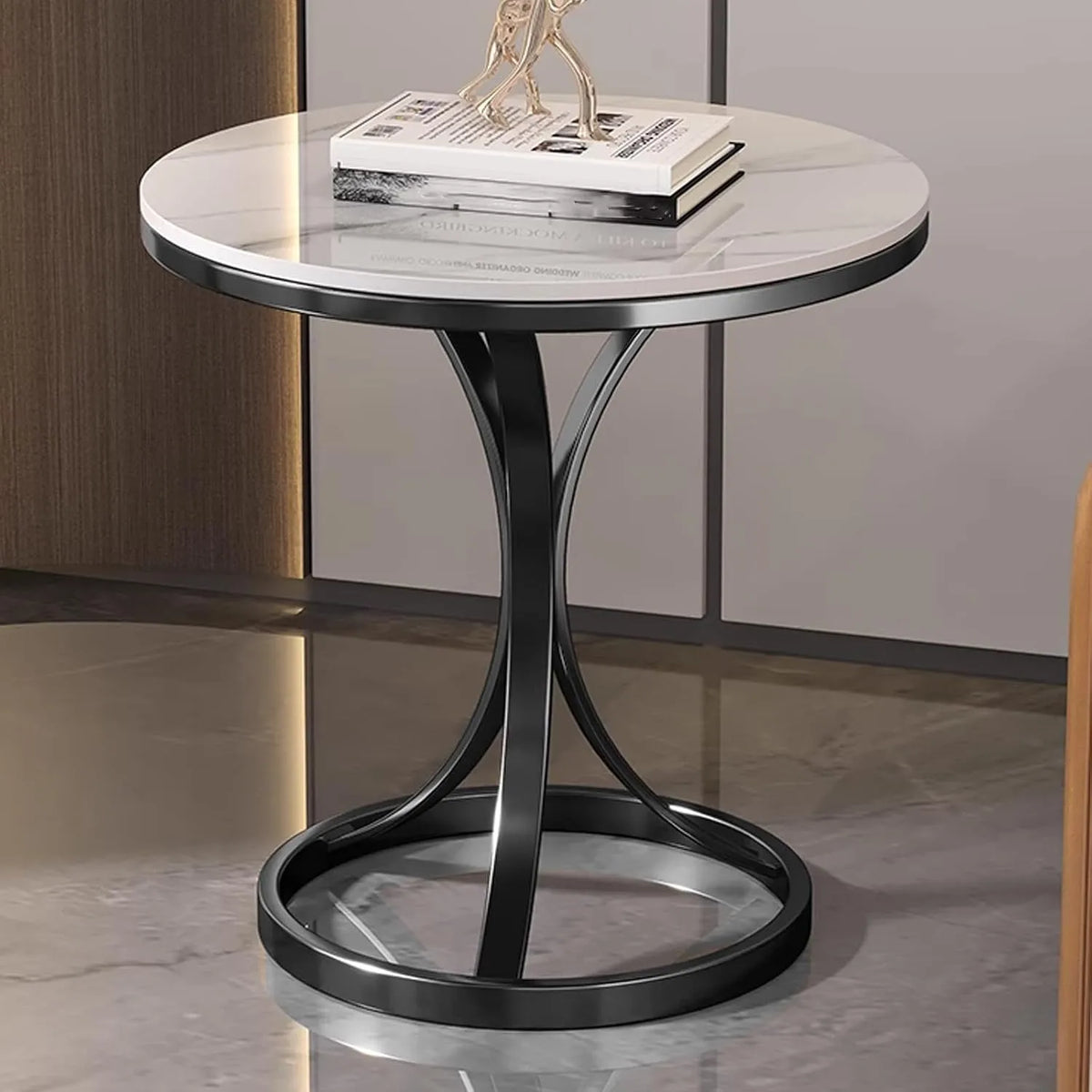 Masa Rotunda Dining Mid Century Modern - 70x55 cm, Negru