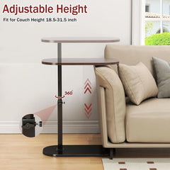 Masuta de cafea reglabila cu picior tip C pentru pat sau canapea, blat rotativ 360°, 40 x 30 cm, inaltime 43-80 cm - imagine 5