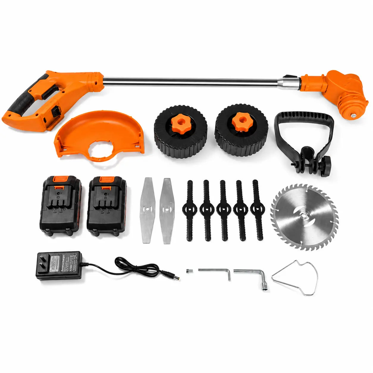 Motocoasă cu Acumulator 48V, 2 Acumulatori 4000mAh, 18.000 RPM, Roți Detașabile - imagine 4