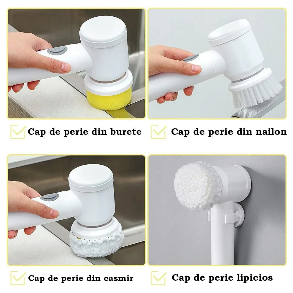Perie Electrică pentru Curățare 3 Accesorii de Schimb - Promagg.ro