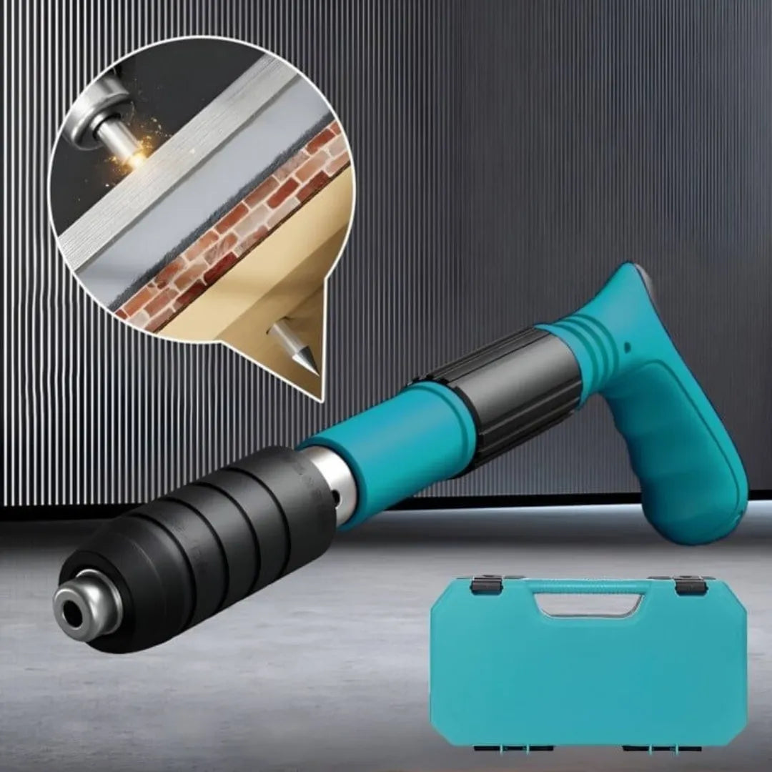 Pistol Pneumatic Fixare Cuie Profesional - Kit Complet cu 50 Nituri si Accesorii, Calibru 7.3cm - imagine 5