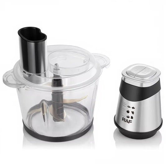 Tocător Electric Multifuncțional RAF 6 în 1 cu Bol Transparent 3L și 4 Lame din Oțel Inoxidabil