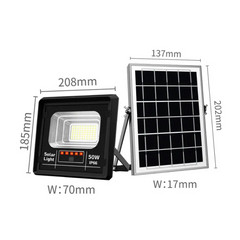 Proiector Solar Jortan 100W IP66 cu Indicator Baterie si Telecomanda 6500K - imagine 2