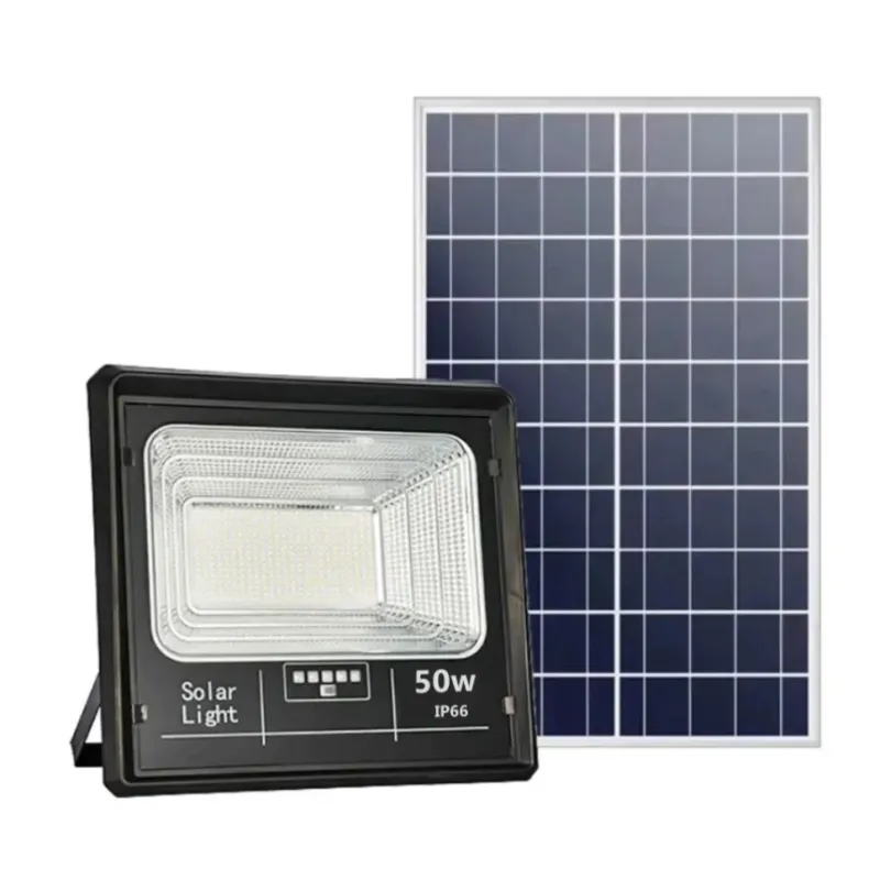Proiector Solar LED Jortan 50W IP66 cu Telecomanda si Indicator Baterie 6500K - imagine 2