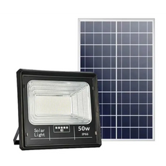 Proiector Solar LED Jortan 50W IP66 cu Telecomanda si Indicator Baterie 6500K - imagine 2
