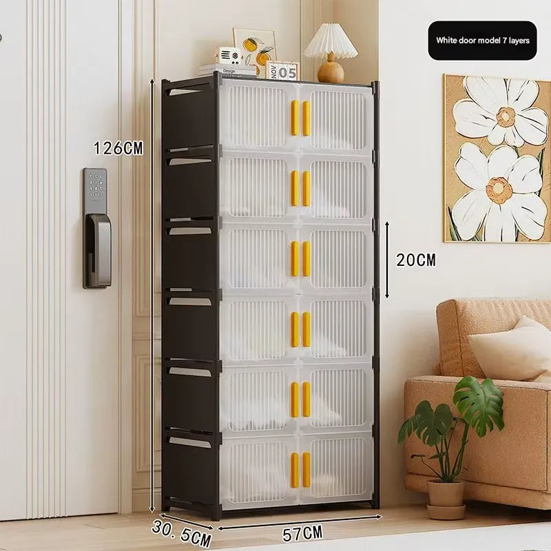 Dulap Pliabil de Depozitare cu 7 Rafturi, Fără Instalare, pentru Casă, Bucătărie și Baie, 126 x 57 x 30.5 cm