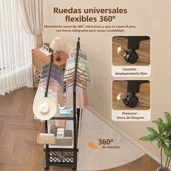 Raft Multifunctional din Metal cu Suport pentru Haine si Palarii, 3-in-1 - imagine 4