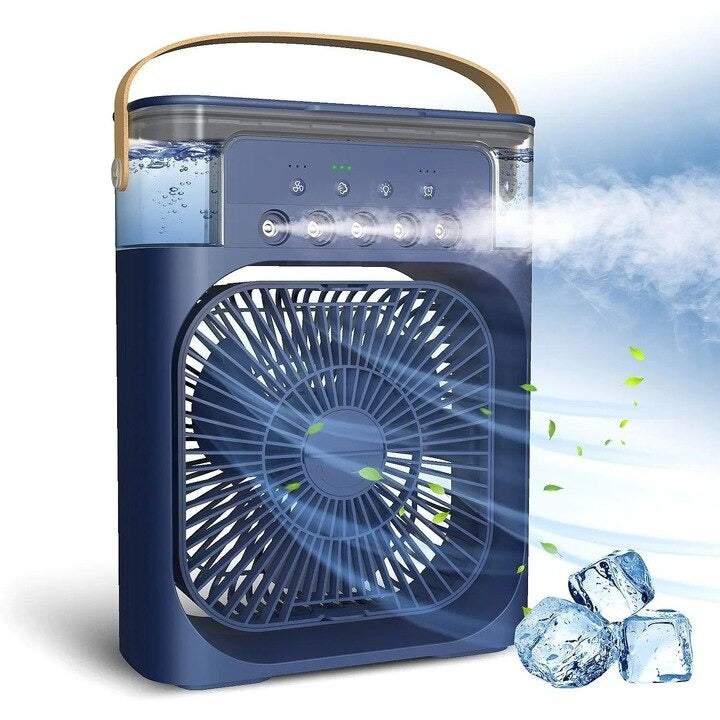 Ventilator Portabil 2-în-1 cu Vaporizare și Rezervor 600 ml, Lumina LED
