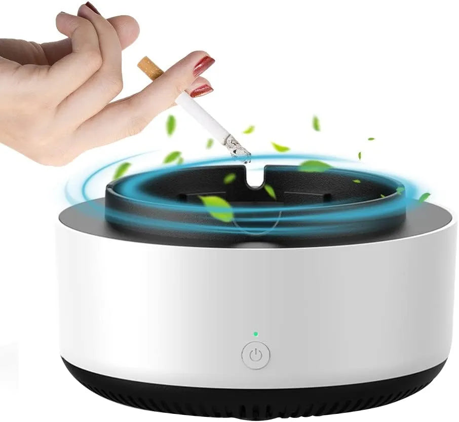 Scrumiera Electrica Inteligenta cu Aspiratie 360 Grade, Alba - imagine 3