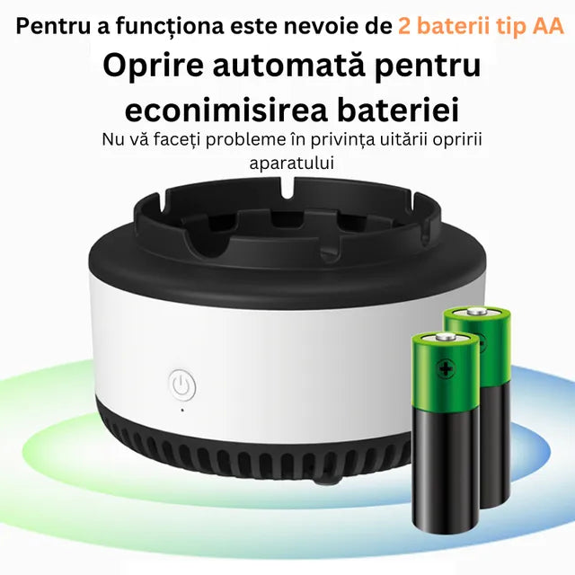 Scrumiera Electrica Inteligenta cu Aspiratie 360 Grade, Alba - imagine 6