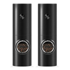 Set 2 Rasnite Electrice Sare si Piper, Lumina LED, 5 Trepte de Macinare, Negru