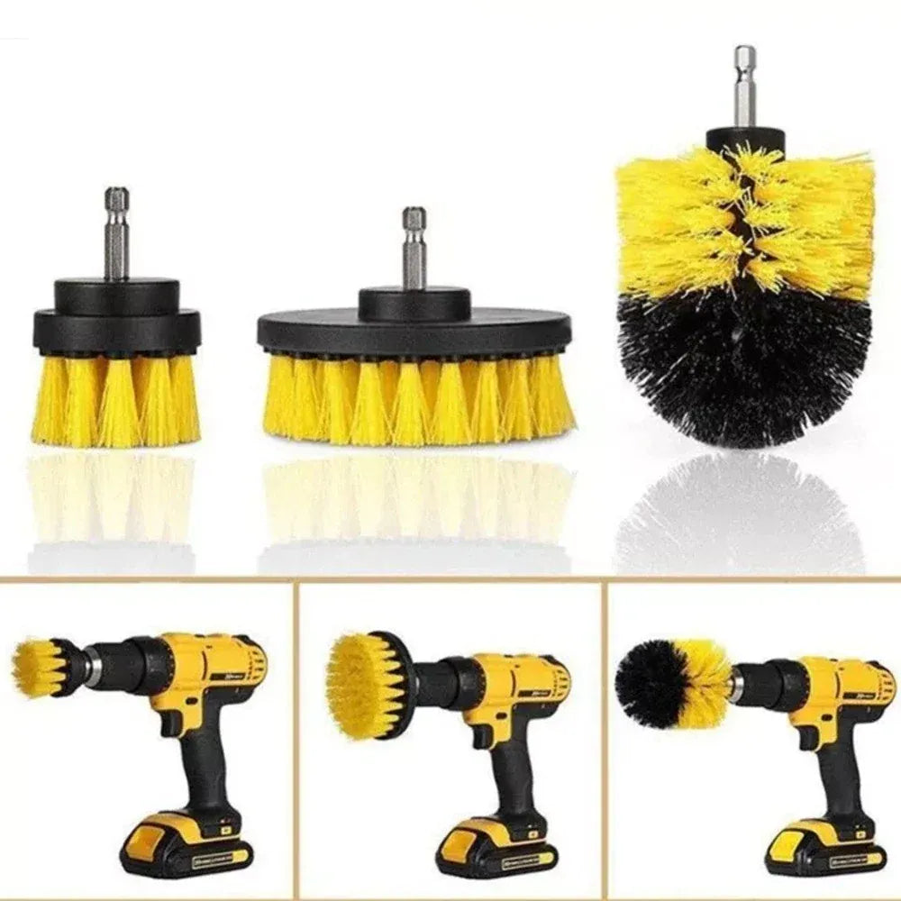 Set 3 Perii Curățare Universale cu Adaptor pentru Bormașină