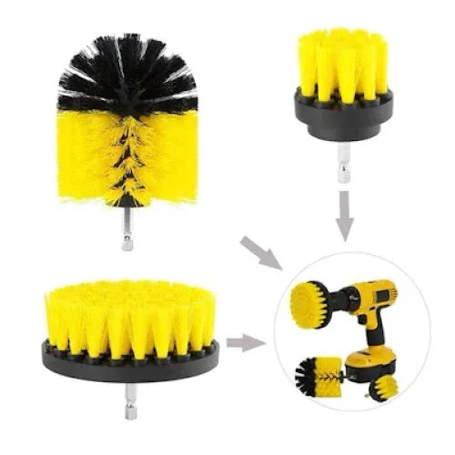 Set 3 Perii Curățare Universale cu Adaptor pentru Bormașină