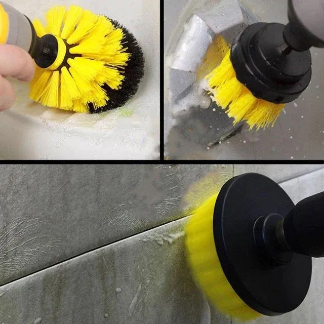 Set 3 Perii Curățare Universale cu Adaptor pentru Bormașină