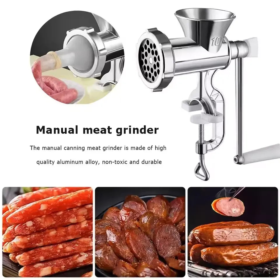 Mașină de Tocat Carne Manuală din Oțel Inoxidabil - imagine 3